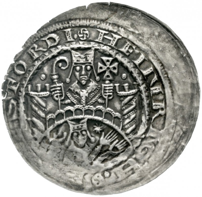 Mainz-Erzbistum
Heinrich von Harburg, 1142-1153
Brakteat, Mzst. Erfurt HEINRIC...