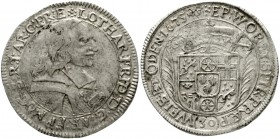 Mainz-Erzbistum
Lothar-Friedrich v. Metternich-Burscheid, 1673-1675
1/2 Sortengulden zu 30 Kreuzern 1675, MF (= Matthias Fischer), Mainz.
sehr schö...
