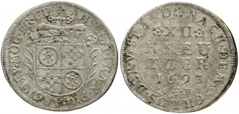 Mainz-Erzbistum
Anselm Franz von Ingelheim, 1679-1695
12 Kreuzer 1693 CB. Asch...