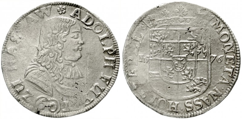 Nassau-Holzappel
Adolf, 1653-1676
Gulden zu 60 Kreuzern 1676, Cramberg. sehr s...