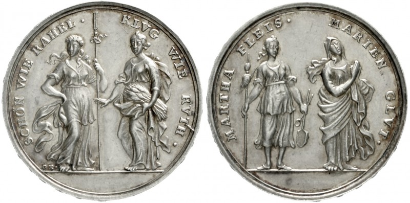 Nürnberg-Stadt
Silbermedaille o.J.(um 1700) von Hautsch, auf Klugheit bei der W...