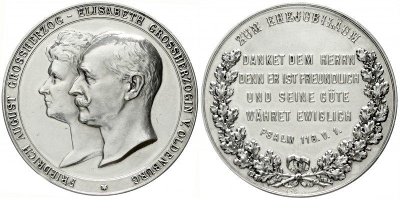 Oldenburg
Friedrich August, 1900-1918
Silbermedaille (1901 gestiftet) zum gold...