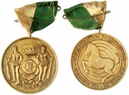 Osnabrück-Stadt
Tragb. vergoldete Silbermedaille am Band 1928 a.d. 27. Westf. Bundesschiessen in Osnabrück. 40 mm.
vorzüglich