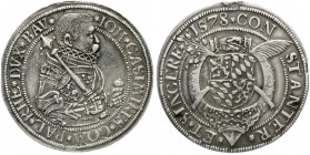 Pfalz-Kurlinie
Johann Casimir, 1576-1592
Taler 1578, Heidelberg. fast vorzüglich, kl. Schrötlingsfehler am Rand und kl. Henkelspur, schöne Tönung, s...