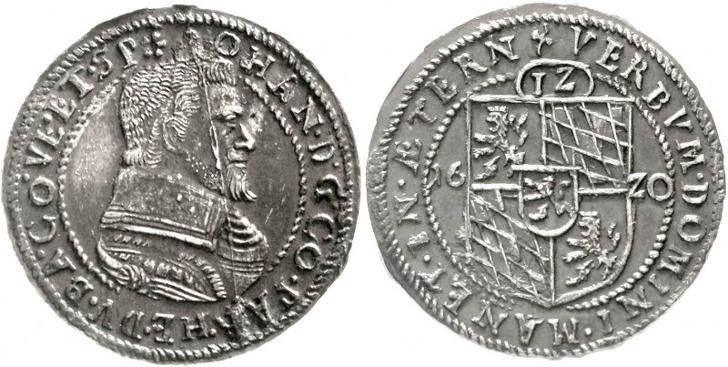 Pfalz-Zweibrücken-Veldenz
Johann II., 1604-1635
Kipper 12 Kreuzer 1620, Zweibr...