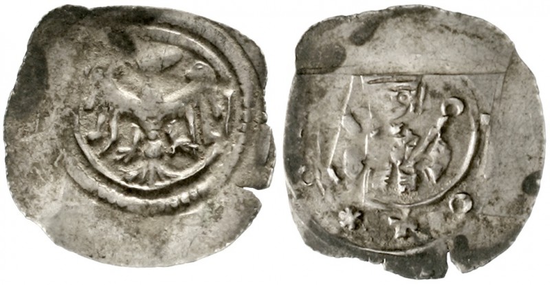 Regensburg-herzogliche Münzstätte
Ludwig I., 1183-1231
Pfennig o.J. Adler/Hüft...