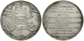 Sachsen-Albertinische Linie
Friedrich August III. 1763-1806
Silbermedaille 1772 von Reich in Fürth. Auf die Hungersnot in Sachsen und anschließende ...