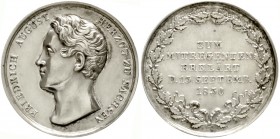 Sachsen-Albertinische Linie
Anton, 1827-1836
Silbermedaille 1830 a.d. Ernennung seines Neffen Friedrich August zum Mitregenten. 22,7 mm, 4,58 g.
vo...