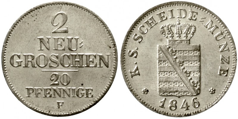 Sachsen-Albertinische Linie
Friedrich August II., 1836-1854
2 Neugroschen 1846...