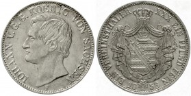 Sachsen-Albertinische Linie
Johann, 1854-1873
Vereinstaler 1858 F. vorzüglich, leichte Kratzer