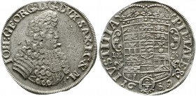 Sachsen-Eisenach
Johann Georg II., 1686-1698
2/3 Taler (Gulden) 1689 IE-K. fast vorzüglich, Schrötlingsfehler, sehr selten