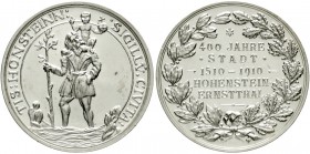 Sachsen-Hohenstein-Ernstthal, Stadt
Silbermedaille 1910 bei Lauer, Nürnberg, 400-Jahrfeier der Stadt. St. Christophorus trägt das Christuskind auf de...