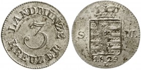 Sachsen-Meiningen
Bernhard II., 1821-1866
3 Kreuzer 1829 L. vorzüglich/Stempelglanz