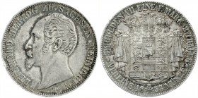 Sachsen-Meiningen
Bernhard II., 1821-1866
Vereinsdoppeltaler 1853. sehr schön/vorzüglich, Randfehler, schöne Patina