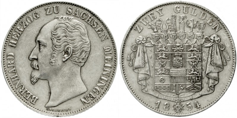 Sachsen-Meiningen
Bernhard II., 1821-1866
Doppelgulden 1854. vorzüglich