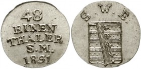 Sachsen-Weimar-Eisenach
Carl Friedrich, 1828-1853
1/48 Taler 1831. fast Stempelglanz