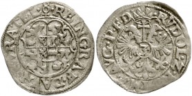Salm-Dhaun
Wolfgang Friedrich unter Vormundschaft s. Mutter, 1606-1617
3 Kreuzer o.J. Mit "REINGRAF.DAVN.CVRATEL." 1,68 g.
sehr schön, Prägeschwäch...