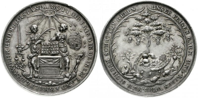Schlesien-Breslau, Stadt
Silbermedaille o.J. (um 1670) von Buchheim. Allegorien...