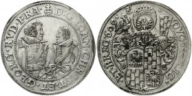 Schlesien-Liegnitz-Brieg
Johann Christian und Georg Rudolf, 1602-1621
Taler 1609 CT (= Christoph Tuchmann), Reichenstein. 28,79 g.
gutes sehr schön...