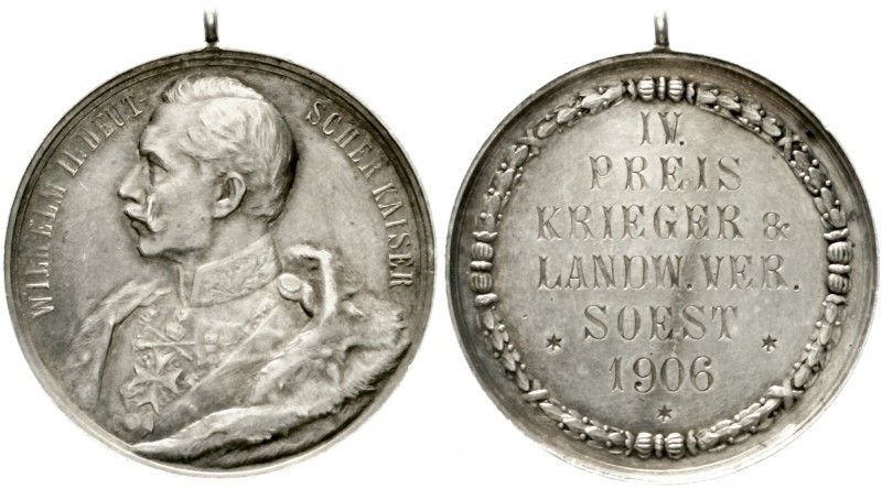 Soest-Stadt
Tragbare Silbermedaille 1906. IV. Preis d. Krieger- u. Landwehrvere...