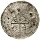 Worms-Bistum
Konrad I. von Steinach, 1150-1171
Halbbrakteat o.J. nur einseitig ausgeprägt (Revers). Kreuz, in den Winkeln Lindwürmer bzw. verschränk...