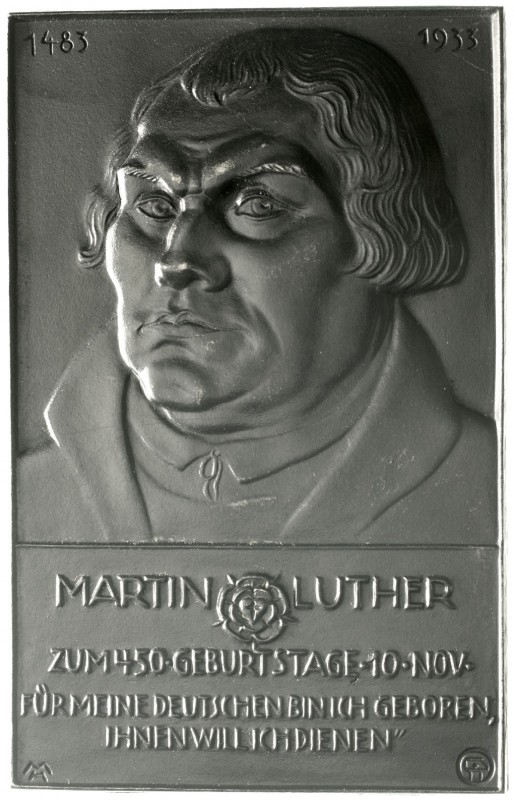 Drittes Reich
Eins. Eisengussplakette 1933 v. H. Moshage. 450.Geb. Luther. Dess...