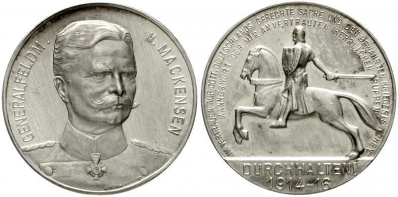 Erster Weltkrieg
Silbermedaille 1914-1916, Generalfeldmarschall v. Mackensen. B...