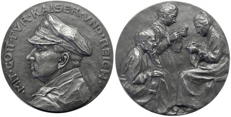 Erster Weltkrieg
Eisengussmedaille o.J. (um 1914/1915) v. Lotte Benter. Männl. ...