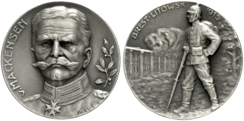 Erster Weltkrieg
Silbermedaille 1915 von Eue und Ball, auf Mackensen und die Sc...