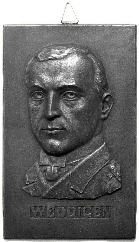 Erster Weltkrieg
Eins. Eisengussplakette 1917 v. L. Blöcher auf Otto Weddigen, ...