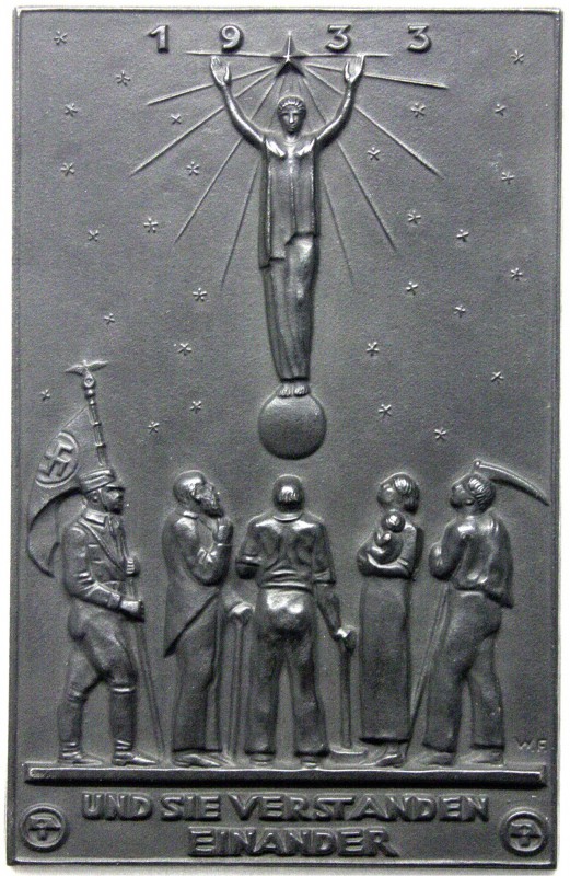 Kalendermedaillen
Eins. Eisenguss-Neujahrsplakette 1933, von Felgenträger (Lauc...