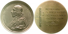 Medicina in Nummis
Kongresse
Bronzemedaille 1936 v. Johnson (Mailand) a.d. Anatomie-Konvent in Mailand. Brb. Marcello Malpighi n.l. / Fascis, Schrif...