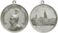 Münchner Medailleure
Karl Goetz
Tragb. Aluminiummedaille 1908. Kaisermanöver und Parade bei Strassburg. 37 mm.
sehr schön/vorzüglich, kl. Randfehle...