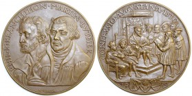 Münchner Medailleure
Karl Goetz
Bronzemedaille 1930, Melanchthon und Luther. 139 mm, 551,75 g.
vorzügliches Prachtexemplar, sehr selten