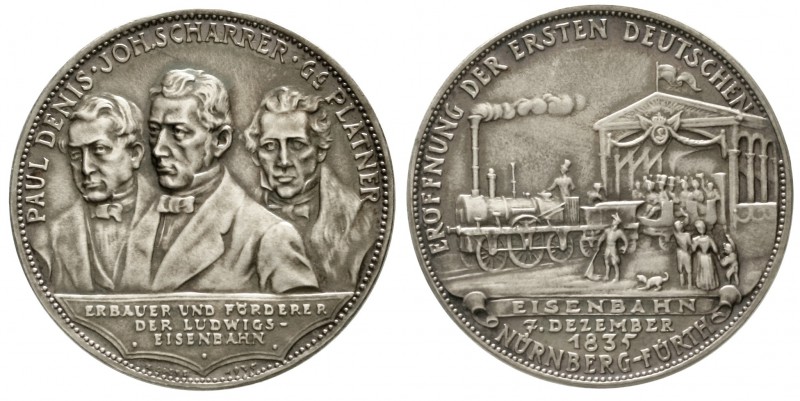 Münchner Medailleure
Karl Goetz
Silbermedaille 1935. Hundert Jahre Eisenbahnst...