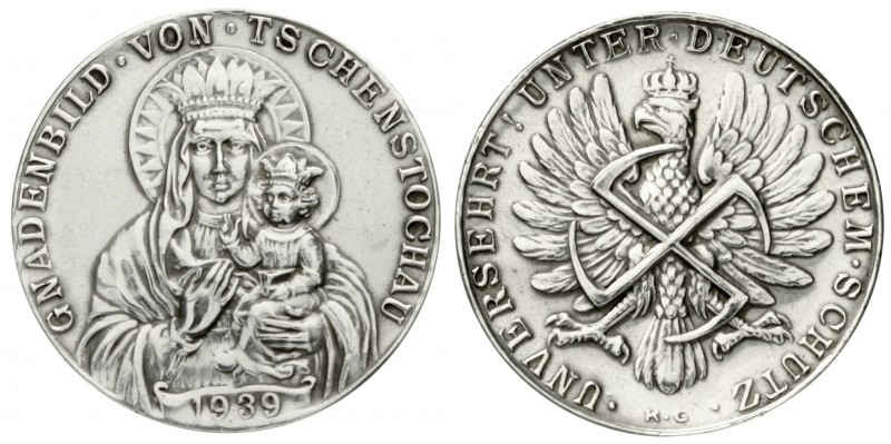 Münchner Medailleure
Karl Goetz
Zinkmedaille 1939. Gnadenbild von Tschenstocha...