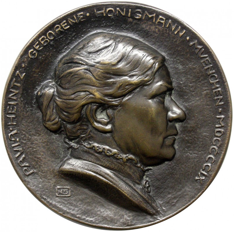 Münchner Medailleure
Hans Schwegerle
Eins. Bronzegußmedaille 1909 (C. Poellath...