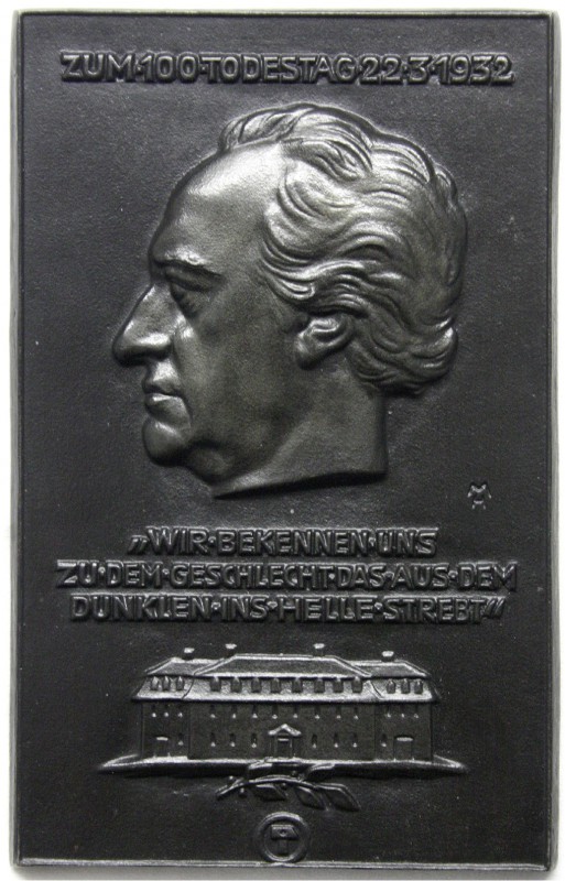 Personenmedaillen
Goethe, Johann Wolfgang von *1749 Frankfurt, +1832
Eins. Eis...