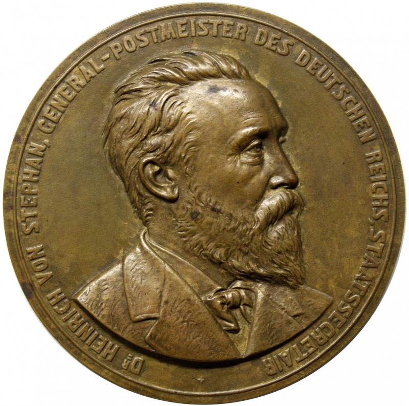 Post
Deutschland
Einseitige Bronzegussmedaille o.J. v. Walger. Auf Dr. Heinric...
