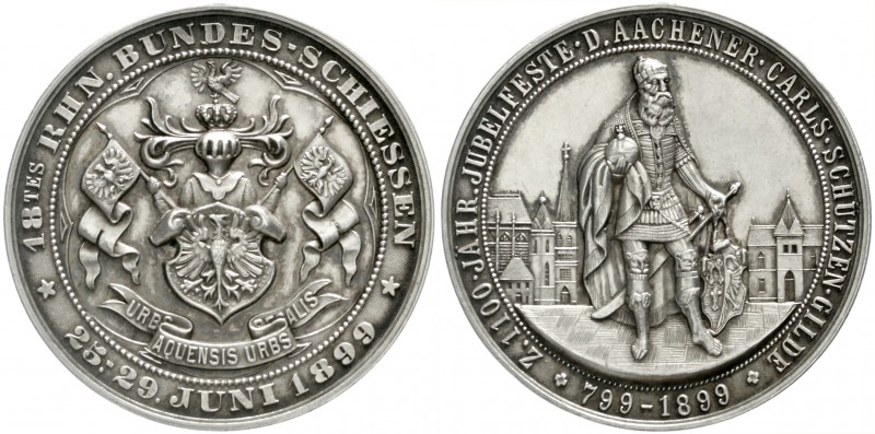 Schützenmedaillen
Aachen
Silbermedaille 1899 a.d. 18. Rhein. Bundesschiessen u...