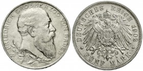 Baden
Friedrich I., 1856-1907
5 Mark 1902. 50 jähriges Regierungsjubiläum.
vorzüglich