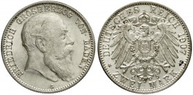 Baden
Friedrich I., 1856-1907
2 Mark 1907 G. fast Stempelglanz
