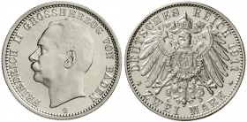 Baden
Friedrich II., 1907-1918
2 Mark 1911 G. vorzüglich