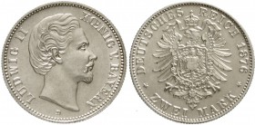 Bayern
Ludwig II., 1864-1886
2 Mark 1876 D. fast Stempelglanz