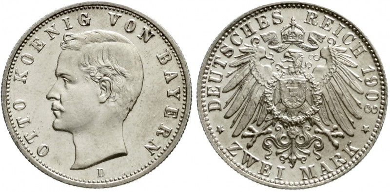Bayern
Otto, 1886-1913
2 Mark 1903 D. Stempelglanz, Prachtexemplar