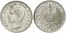 Bayern
Otto, 1886-1913
2 Mark 1904 D. Stempelglanz, Prachtexemplar