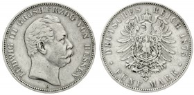 Hessen
Ludwig III., 1848-1877
5 Mark 1875 H. sehr schön