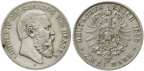 Hessen
Ludwig IV., 1877-1892
2 Mark 1888 A. fast sehr schön