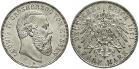 Hessen
Ludwig IV., 1877-1892
5 Mark 1891 A. fast vorzüglich, kl. Randfehler