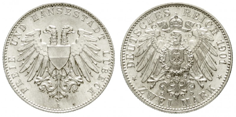 Lübeck
2 Mark 1901 A. fast Stempelglanz